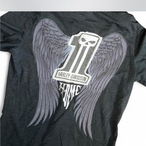 Harley-Davidson Black Graphic Zip-up Mini Dress